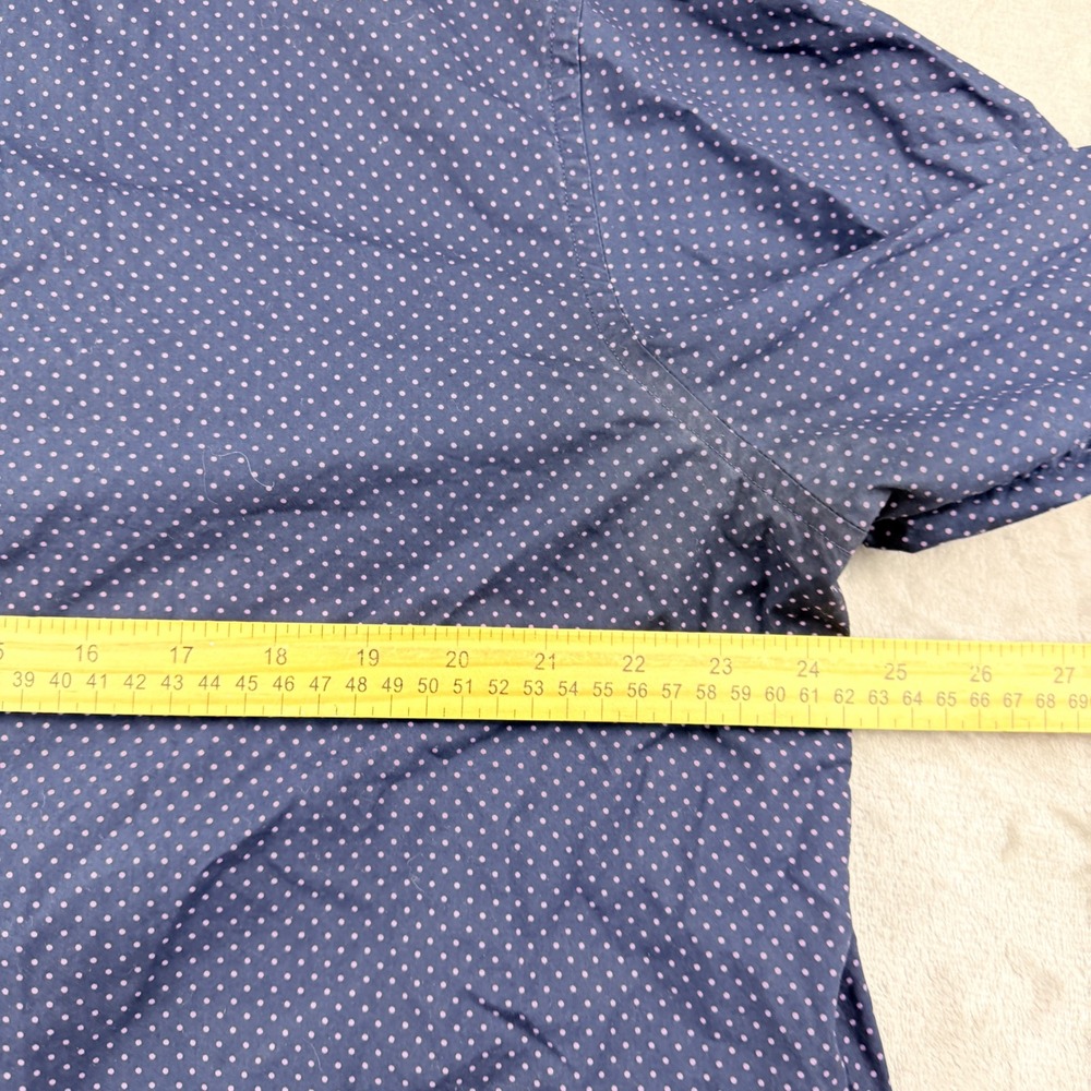 Banana Republic Camden Fit Mens XL Blue Pink Polka Dot Supima Cotton Button Down - Picture 6 of 6